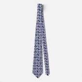 Ikat Moorse Damast - indigo en wit Stropdas (Voorkant)