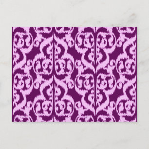 Ikat Moorse damast - paars en orchidee Briefkaart