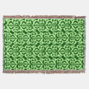 Ikat Moorse damast - pijnboom en lichtgroen Deken