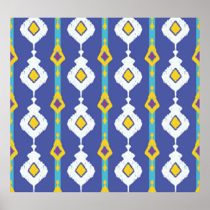 Ikat, naadloos etnische patroon. poster