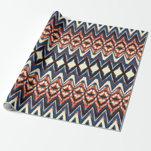 Ikat naadloos patroon. Daskleurstofschilderafdrukk Cadeaupapier