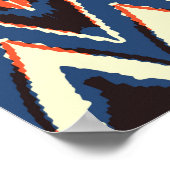 Ikat naadloos patroon. Daskleurstofschilderafdrukk Poster (Hoek)