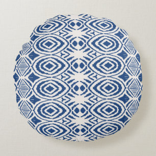 Ikat naadloos patroon. dye shibori pri rond kussen