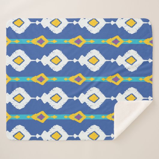 Ikat naadloos patroon sherpa deken (Voorkant (horizontaal))