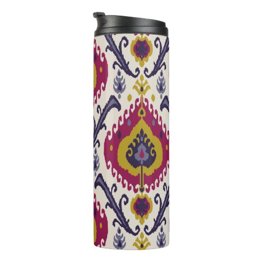 Ikat naadloze patroonachtergrond Traditioneel onde Thermosbeker (Geroteerd rechts)