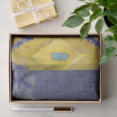 IKAT Oezbekistan - Antiek tribaal blauw gele patro Tissuepapier (Geschenk)