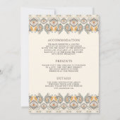 Ikat Paisley Border Cream Anand Karaj Sikh Bruilof Kaart (Achterkant)