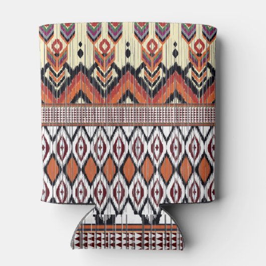 Ikat-patroon: etnisch geometrisch ontwerp. blikjeskoeler