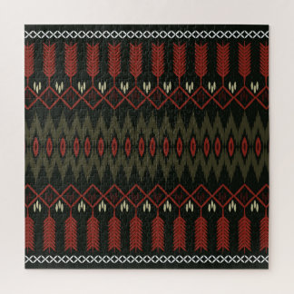 Ikat-patroon: geometrisch etnisch Ornament Legpuzzel