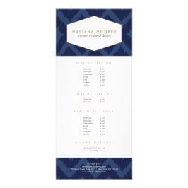 Ikat Patroon in Blauw Designer Rack Kaart