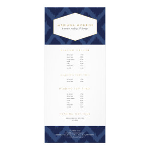 Ikat Patroon in Blauw Designer Rack Kaart