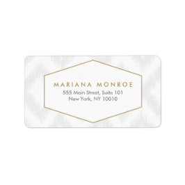 Ikat-patroon in grijs designeradreslabel etiket