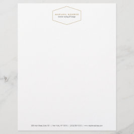 Ikat Patroon in Grijs/Wit Designer Letterhead Persoonlijk Briefhoofd