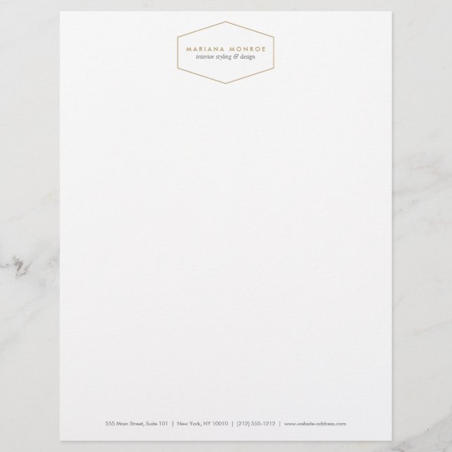 Ikat Patroon in Grijs/Wit Designer Letterhead Persoonlijk Briefhoofd (Voorkant)