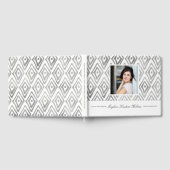 Ikat Pattern Afstuderen Guest Book | Zilver Gastenboek (Volledig)