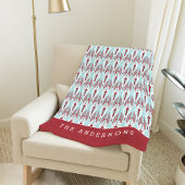 Ikat Pattern & Aqua Holiday | Gepersonaliseerd Fleece Deken