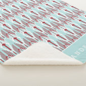 Ikat Pattern & Aqua Holiday | Gepersonaliseerd Sherpa Deken (3/4)