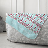 Ikat Pattern & Aqua Holiday | Gepersonaliseerd Sherpa Deken