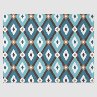 Ikat Pattern Blauwgroen en bruine decoupage Tissuepapier
