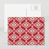 Ikat Pattern - Bourgogne, grijs en koraal Briefkaart (Voorkant / Achterkant)