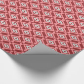 Ikat Pattern - Bourgogne, grijs en koraal Cadeaupapier (Hoek)