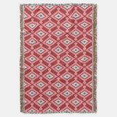 Ikat Pattern - Bourgogne, grijs en koraal Deken (Voorkant Verticaal)