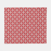 Ikat Pattern - Bourgogne, grijs en koraal Fleece Deken (Voorkant (Horizontaal))