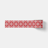 Ikat Pattern - Bourgogne, grijs en koraal Grosgrain Lint (Voorkant)