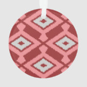 Ikat Pattern - Bourgogne, grijs en koraal Ornament (achterkant)