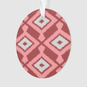 Ikat Pattern - Bourgogne, grijs en koraal Ornament (voorkant)