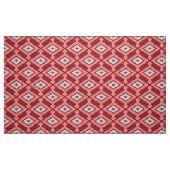 Ikat Pattern - Bourgogne, grijs en koraal Stof (Fat Quarter)