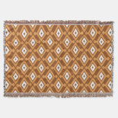 Ikat Pattern - Brown, Rust and Cream Deken (Voorkant)