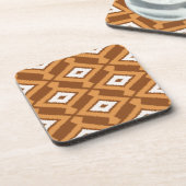 Ikat Pattern - Brown, Rust and Cream Drankjes Onderzetter (Linkerzijde)