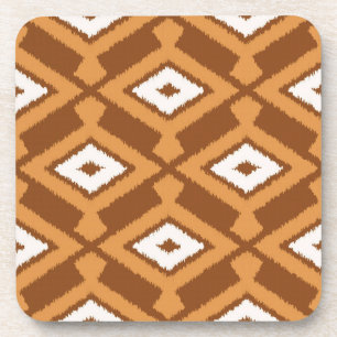 Ikat Pattern - Brown, Rust and Cream Drankjes Onderzetter