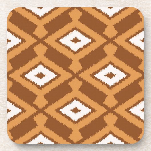 Ikat Pattern - Brown, Rust and Cream Drankjes Onderzetter (Voorkant)