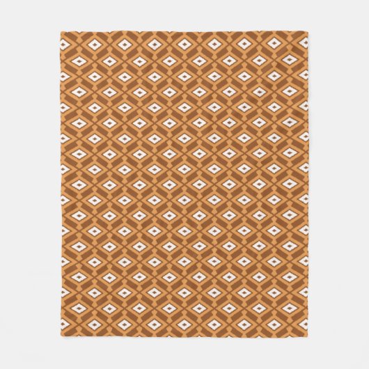 Ikat Pattern - Brown, Rust and Cream Fleece Deken (Voorkant)