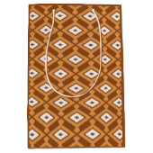 Ikat Pattern - Brown, Rust and Cream Medium Cadeauzakje (Voorkant)