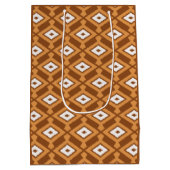 Ikat Pattern - Brown, Rust and Cream Medium Cadeauzakje (Achterkant)