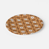 Ikat Pattern - Brown, Rust and Cream Papieren Bordje (Gekanteld)