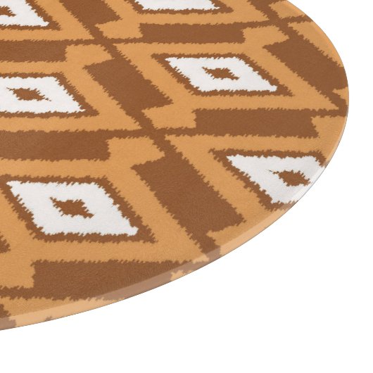 Ikat Pattern - Brown, Rust and Cream Snijplank (Hoek)
