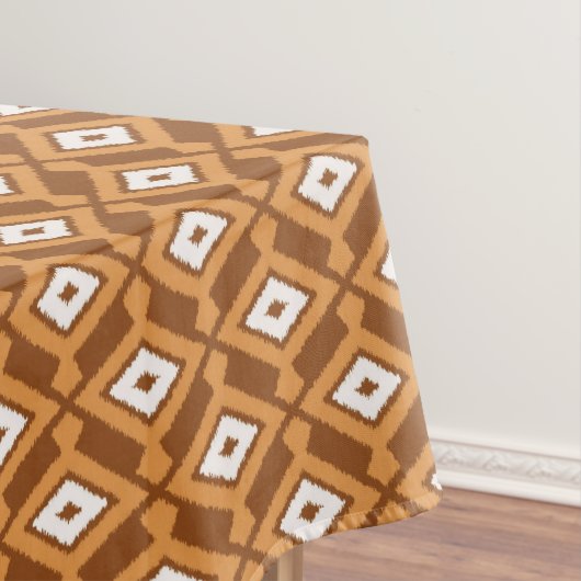Ikat Pattern - Brown, Rust and Cream Tafelkleed (Voorbeeld)