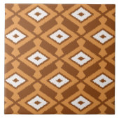 Ikat Pattern - Brown, Rust and Cream Tegeltje (Voorkant)