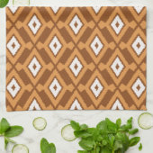 Ikat Pattern - Brown, Rust and Cream Theedoek (Gevouwen)