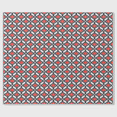 Ikat Pattern - Donkerrood, zwart en wit Cadeaupapier (Vlak)