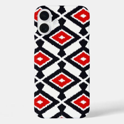 Ikat Pattern - Donkerrood, zwart en wit Case-Mate iPhone Case (Achterkant)