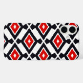 Ikat Pattern - Donkerrood, zwart en wit Case-Mate iPhone Case (Achterkant (horizontaal))