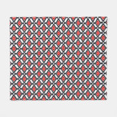 Ikat Pattern - Donkerrood, zwart en wit Fleece Deken (Voorkant (Horizontaal))