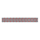 Ikat Pattern - Donkerrood, zwart en wit Grosgrain Lint (Voorkant)
