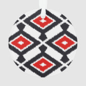 Ikat Pattern - Donkerrood, zwart en wit Ornament (achterkant)
