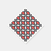 Ikat Pattern - Donkerrood, zwart en wit Servet (Hoek)